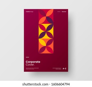Amazing business presentation vector A4 vertical orientation front page mock up. Modern corporate report cover abstract geometric illustration design layout. Company identity brochure template.