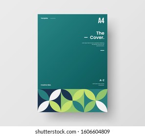 Amazing business presentation vector A4 vertical orientation front page mock up. Modern corporate report cover abstract geometric illustration design layout. Company identity brochure template.