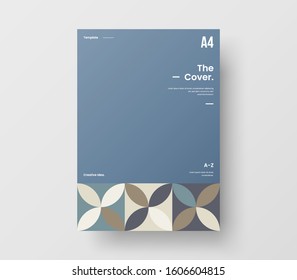 Amazing business presentation vector A4 vertical orientation front page mock up. Modern corporate report cover abstract geometric illustration design layout. Company identity brochure template.