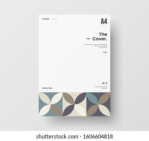 Amazing business presentation vector A4 vertical orientation front page mock up. Modern corporate report cover abstract geometric illustration design layout. Company identity brochure template.
