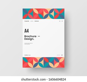 Amazing business presentation vector A4 vertical orientation front page mock up. Modern corporate report cover abstract geometric illustration design layout. Company identity brochure template.