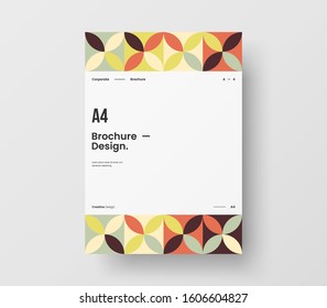 Amazing business presentation vector A4 vertical orientation front page mock up. Modern corporate report cover abstract geometric illustration design layout. Company identity brochure template.