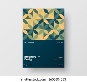Amazing business presentation vector A4 vertical orientation front page mock up. Modern corporate report cover abstract geometric illustration design layout. Company identity brochure template.