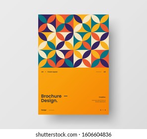 Amazing business presentation vector A4 vertical orientation front page mock up. Modern corporate report cover abstract geometric illustration design layout. Company identity brochure template.