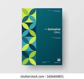 Amazing business presentation vector A4 vertical orientation front page mock up. Modern corporate report cover abstract geometric illustration design layout. Company identity brochure template.