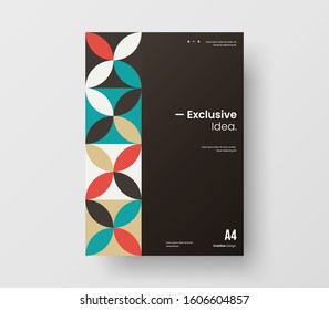 Amazing business presentation vector A4 vertical orientation front page mock up. Modern corporate report cover abstract geometric illustration design layout. Company identity brochure template.