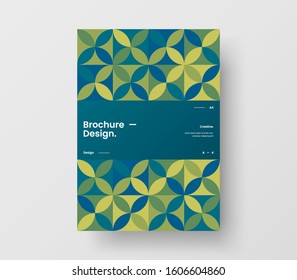 Amazing business presentation vector A4 vertical orientation front page mock up. Modern corporate report cover abstract geometric illustration design layout. Company identity brochure template.