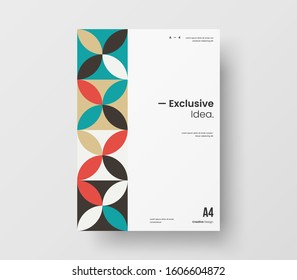 Amazing business presentation vector A4 vertical orientation front page mock up. Modern corporate report cover abstract geometric illustration design layout. Company identity brochure template.