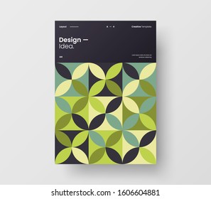 Amazing business presentation vector A4 vertical orientation front page mock up. Modern corporate report cover abstract geometric illustration design layout. Company identity brochure template.