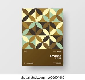 Amazing business presentation vector A4 vertical orientation front page mock up. Modern corporate report cover abstract geometric illustration design layout. Company identity brochure template.