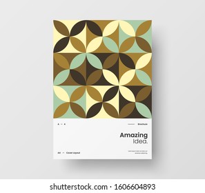 Amazing business presentation vector A4 vertical orientation front page mock up. Modern corporate report cover abstract geometric illustration design layout. Company identity brochure template.