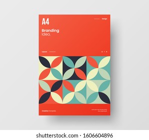 Amazing business presentation vector A4 vertical orientation front page mock up. Modern corporate report cover abstract geometric illustration design layout. Company identity brochure template.