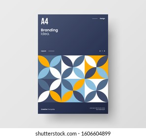 Amazing business presentation vector A4 vertical orientation front page mock up. Modern corporate report cover abstract geometric illustration design layout. Company identity brochure template.