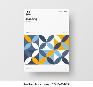 Amazing business presentation vector A4 vertical orientation front page mock up. Modern corporate report cover abstract geometric illustration design layout. Company identity brochure template.