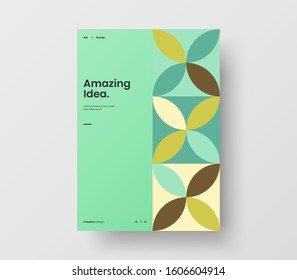 Amazing business presentation vector A4 vertical orientation front page mock up. Modern corporate report cover abstract geometric illustration design layout. Company identity brochure template.