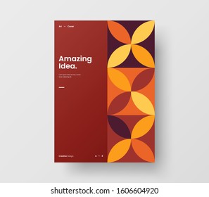 Amazing business presentation vector A4 vertical orientation front page mock up. Modern corporate report cover abstract geometric illustration design layout. Company identity brochure template.