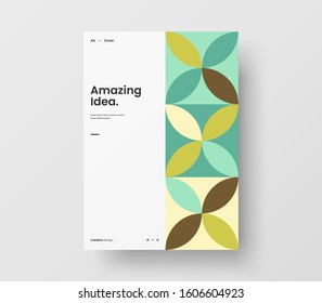 Amazing business presentation vector A4 vertical orientation front page mock up. Modern corporate report cover abstract geometric illustration design layout. Company identity brochure template.