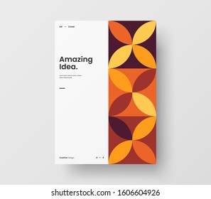 Amazing business presentation vector A4 vertical orientation front page mock up. Modern corporate report cover abstract geometric illustration design layout. Company identity brochure template.