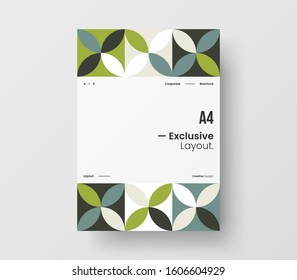 Amazing business presentation vector A4 vertical orientation front page mock up. Modern corporate report cover abstract geometric illustration design layout. Company identity brochure template.