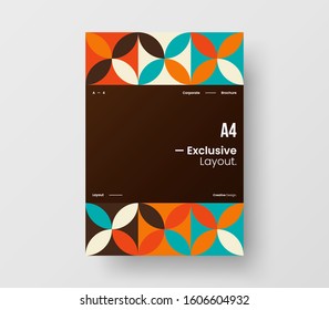 Amazing business presentation vector A4 vertical orientation front page mock up. Modern corporate report cover abstract geometric illustration design layout. Company identity brochure template.