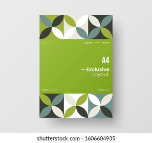 Amazing business presentation vector A4 vertical orientation front page mock up. Modern corporate report cover abstract geometric illustration design layout. Company identity brochure template.