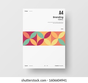 Amazing business presentation vector A4 vertical orientation front page mock up. Modern corporate report cover abstract geometric illustration design layout. Company identity brochure template.