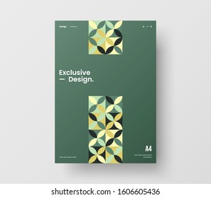 Amazing business presentation vector A4 vertical orientation front page mock up. Modern corporate report cover abstract geometric illustration design layout. Company identity brochure template.