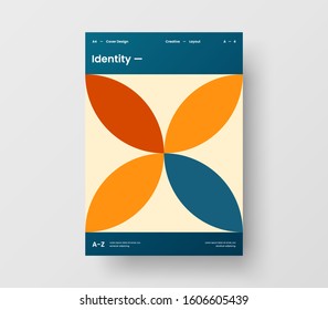Amazing business presentation vector A4 vertical orientation front page mock up. Modern corporate report cover abstract geometric illustration design layout. Company identity brochure template.