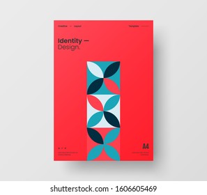 Amazing business presentation vector A4 vertical orientation front page mock up. Modern corporate report cover abstract geometric illustration design layout. Company identity brochure template.