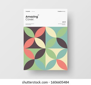 Amazing business presentation vector A4 vertical orientation front page mock up. Modern corporate report cover abstract geometric illustration design layout. Company identity brochure template.