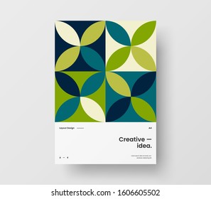 Amazing business presentation vector A4 vertical orientation front page mock up. Modern corporate report cover abstract geometric illustration design layout. Company identity brochure template.