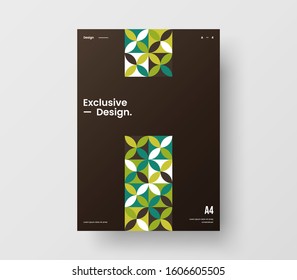 Amazing business presentation vector A4 vertical orientation front page mock up. Modern corporate report cover abstract geometric illustration design layout. Company identity brochure template.
