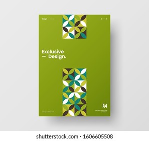 Amazing business presentation vector A4 vertical orientation front page mock up. Modern corporate report cover abstract geometric illustration design layout. Company identity brochure template.