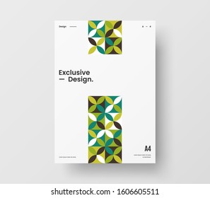 Amazing business presentation vector A4 vertical orientation front page mock up. Modern corporate report cover abstract geometric illustration design layout. Company identity brochure template.