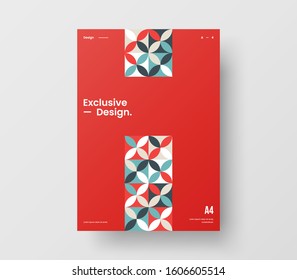 Amazing business presentation vector A4 vertical orientation front page mock up. Modern corporate report cover abstract geometric illustration design layout. Company identity brochure template.