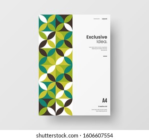 Amazing business presentation vector A4 vertical orientation front page mock up. Modern corporate report cover abstract geometric illustration design layout. Company identity brochure template.