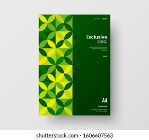 Amazing business presentation vector A4 vertical orientation front page mock up. Modern corporate report cover abstract geometric illustration design layout. Company identity brochure template.