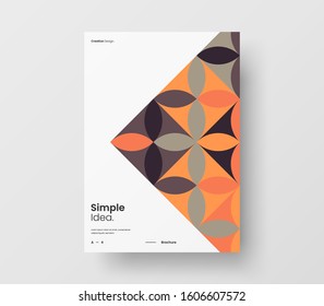 Amazing business presentation vector A4 vertical orientation front page mock up. Modern corporate report cover abstract geometric illustration design layout. Company identity brochure template.