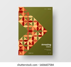 Amazing business presentation vector A4 vertical orientation front page mock up. Modern corporate report cover abstract geometric illustration design layout. Company identity brochure template.