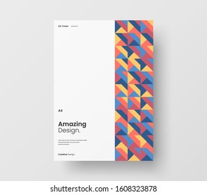 Amazing business presentation vector A4 vertical orientation front page mock up. Modern corporate report cover abstract geometric illustration design layout. Company identity brochure template.