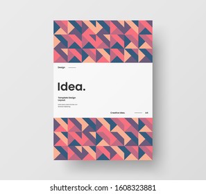 Amazing business presentation vector A4 vertical orientation front page mock up. Modern corporate report cover abstract geometric illustration design layout. Company identity brochure template.