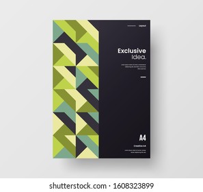 Amazing business presentation vector A4 vertical orientation front page mock up. Modern corporate report cover abstract geometric illustration design layout. Company identity brochure template.