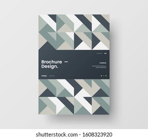 Amazing business presentation vector A4 vertical orientation front page mock up. Modern corporate report cover abstract geometric illustration design layout. Company identity brochure template.