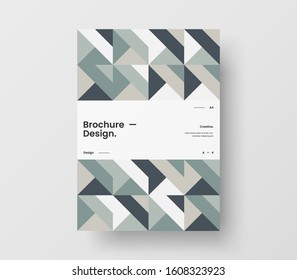 Amazing business presentation vector A4 vertical orientation front page mock up. Modern corporate report cover abstract geometric illustration design layout. Company identity brochure template.