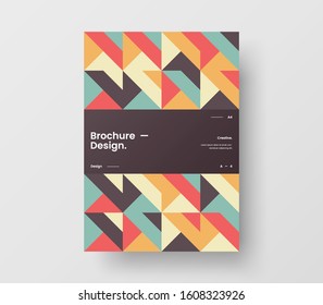 Amazing business presentation vector A4 vertical orientation front page mock up. Modern corporate report cover abstract geometric illustration design layout. Company identity brochure template.