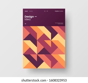 Amazing business presentation vector A4 vertical orientation front page mock up. Modern corporate report cover abstract geometric illustration design layout. Company identity brochure template.