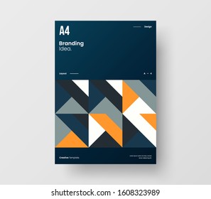 Amazing business presentation vector A4 vertical orientation front page mock up. Modern corporate report cover abstract geometric illustration design layout. Company identity brochure template.