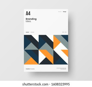 Amazing business presentation vector A4 vertical orientation front page mock up. Modern corporate report cover abstract geometric illustration design layout. Company identity brochure template.