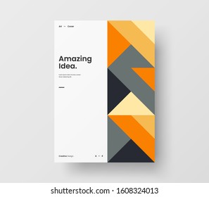 Amazing business presentation vector A4 vertical orientation front page mock up. Modern corporate report cover abstract geometric illustration design layout. Company identity brochure template.