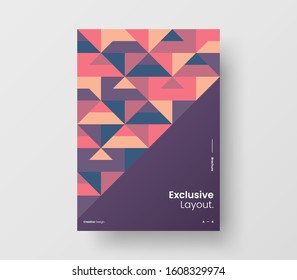 Amazing business presentation vector A4 vertical orientation front page mock up. Modern corporate report cover abstract geometric illustration design layout. Company identity brochure template.
